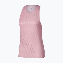 Koszulka do biegania damska Mizuno Core Graphic Tank Top. Czerwone topy sportowe damskie Mizuno, m, bez wzorów, z materiału, bez ramiączek. Za 149.99 zł.