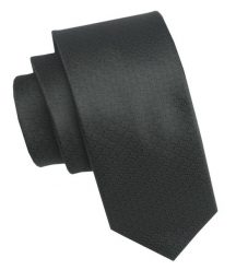 Elegancki i Modny Męski Krawat - Angelo di Monti - Czarny z Fakturą Materiału. Czarne krawaty i muchy męskie Angelo di Monti, bez wzorów, z tkaniny, eleganckie. Za 45.00 zł.