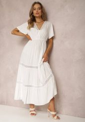 Biała Sukienka Ilythyrra. Białe sukienki damskie Renee, na co dzień, m, bez wzorów, z koronki, boho, bez kołnierzyka, bez ramiączek, maxi. Za 109.99 zł.