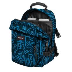 Plecak Eastpak niebieski z wyściełaną przegrodą na laptopa. Niebieskie plecaki damskie Eastpak, bez wzorów, z materiału. W wyprzedaży za 263.25 zł.