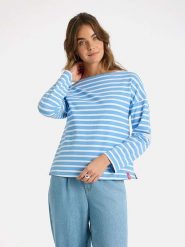LIEBLINGSSTÜCK Bluza "Stine" w kolorze błękitno-białym rozmiar: 3XL. Białe bluzy bez kaptura damskie LIEBLINGSSTÜCK, xl. Za 183.59 zł.