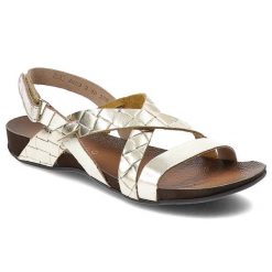 Złote Sandały Armodo Eleganckie Buty Damskie. Żółte sandały damskie Armodo, bez wzorów, bez obcasa. Za 269.00 zł.