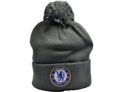 Czapka z pomponem Chelsea Londyn szara - licencjonowana. Szare czapki męskie CHELSEA, bez wzorów, z materiału. Za 109.00 zł.