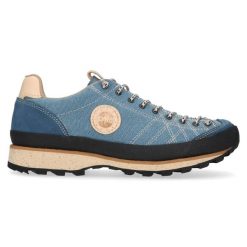 Buty trekkingowe Lomer Bio Naturale Canvas. Niebieskie buty trekkingowe męskie LOMER, z bawełny, bez zapięcia, trekkingowe. Za 649.85 zł.