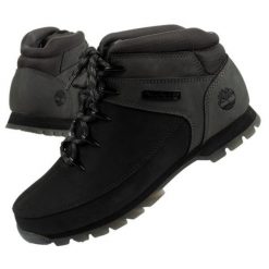 Buty Timberland Euro Sprint M TB0A1KAC015 czarne. Czarne buty trekkingowe męskie na zimę, ze skóry, bez zapięcia, do biegania. Za 1,024.16 zł.