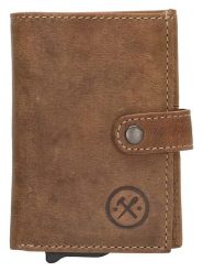 HIDE & STITCHES Skórzany portfel w kolorze jasnobrązowym - 8 x 10 x 1,5 cm rozmiar: onesize. Brązowe portfele męskie HIDE & STITCHES, bez wzorów, z materiału. Za 82.99 zł.
