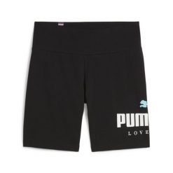 Szorty fitness PUMA ESS+ LOVE WINS Czarny. Czarne spodenki sportowe damskie Puma, bez wzorów, z elastanu, sportowe. Za 110.35 zł.
