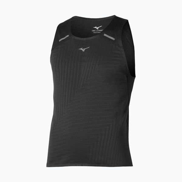 Koszulka do biegania męska Mizuno Tech Light Tank. Czarne t-shirty sportowe męskie Mizuno, m, z materiału, bez ramiączek, do biegania. Za 299.99 zł.