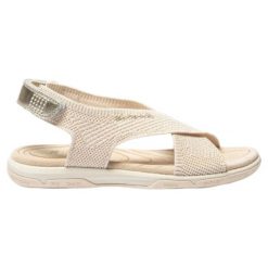 Sandały damskie TBS Jazzfit. Brązowe sandały damskie Tbs, bez wzorów, z materiału, bez obcasa. Za 323.00 zł.