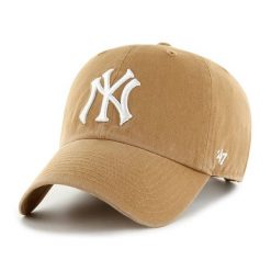 Czapka baseballowa New York Yankees 47Brand MLB Clean UP. Żółte czapki męskie 47 Brand, bez wzorów. Za 177.00 zł.