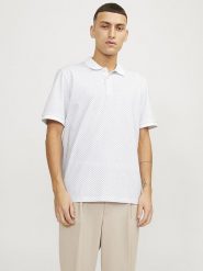 Jack & Jones Koszulka polo w kolorze białym rozmiar: L. Białe koszulki polo męskie Jack & Jones, l, bez wzorów, bez ramiączek. Za 69.75 zł.