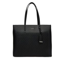 Torebka Calvin Klein. Czarne shopper bag damskie CALVIN KLEIN, bez wzorów, bez dodatków. Za 449.99 zł.