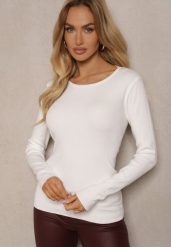 Biały Sweter z Wiskozą i Modalem w Klasycznym Stylu Nalissea. Białe swetry klasyczne damskie Renee, na jesień, m, ze skóry, bez kołnierzyka. Za 54.99 zł.