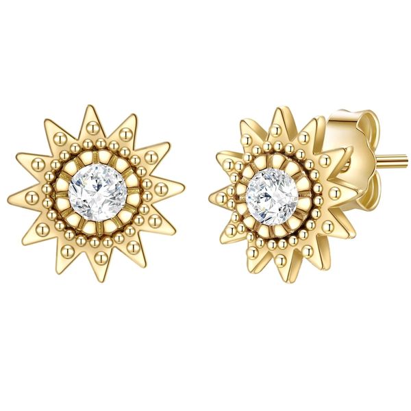 Glanzstücke München Kolczyki Słońce z Srebro wysokiej próby w Żółte złoto 1 ct Damski. Żółte kolczyki damskie Glanzstücke München, z cyrkonią, pozłacane, na sztyftcie. Za 199.99 zł.