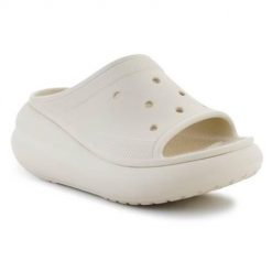 Klapki damskie Crocs Crush Slide Bone Os. Białe klapki damskie Crocs, bez wzorów, z materiału, bez obcasa. Za 303.00 zł.