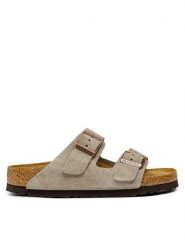 Birkenstock Klapki Arizona Bs 0951303 Khaki. Brązowe klapki damskie Birkenstock, bez wzorów, ze skóry, bez obcasa. Za 599.99 zł.