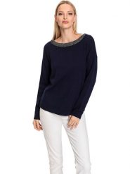 Heine Sweter w kolorze granatowym rozmiar: 40. Niebieskie swetry klasyczne damskie Heine, bez kołnierzyka. Za 56.93 zł.