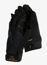 Rękawiczki via ferrata La Sportiva Ferrata Gloves. Czarne rękawiczki damskie La Sportiva, bez wzorów, z materiału. Za 169.29 zł.