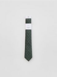 Jedwabny krawat - jasny zielony. Zielone krawaty i muchy męskie Reserved, bez wzorów, z jedwabiu. Za 119.99 zł.