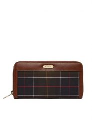 Barbour Portfel Daphne Tartan Purse LLG0039TN11 Brązowy. Brązowe portfele damskie Barbour, bez wzorów, z materiału. Za 399.99 zł.