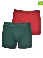 U.S. Polo Assn. Bokserki (2 pary) w kolorze zielonym i czerwonym rozmiar: XXL. Czerwone bokserki męskie U.S. Polo Assn., bez wzorów. Za 70.24 zł.