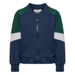 Zippowana bluza dla niemowląt Hummel Block. Niebieskie bluzy i bluzki niemowlęce HUMMEL, bez wzorów, z dresówki, bez ramiączek, bez kaptura. Za 185.50 zł.