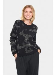 SAINT TROPEZ Sweter "Halima" w kolorze czarnym rozmiar: XXL. Czarne swetry klasyczne damskie Saint Tropez, xxl, bez kołnierzyka. Za 118.56 zł.