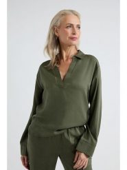 Josephine & Co Bluzka "Amelia" w kolorze khaki rozmiar: 40. Brązowe bluzki damskie Josephine & Co, bez wzorów, z lyocellu, bez kołnierzyka, bez ramiączek. Za 152.98 zł.