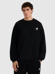 4F Bluza dresowa nierozpinana bez kaptura męska - czarna M. Czarne bluzy bez kaptura męskie 4f, m, z dresówki. Za 149.99 zł.