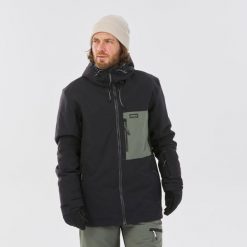 Kurtka snowboardowa męska Dreamscape ZIPROTEC SNB 500. Brązowe kurtki męskie DREAMSCAPE, m, bez wzorów, z materiału, bez kaptura, narciarskie. Za 599.99 zł.