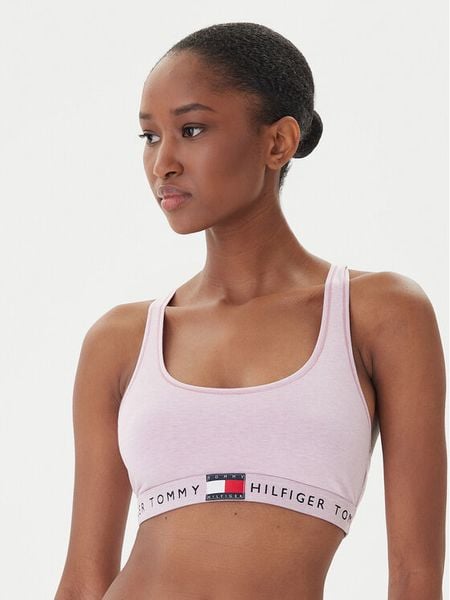 Tommy Hilfiger Biustonosz top UW0UW06221 Różowy. Czerwone biustonosze Tommy Hilfiger, bez wzorów, z bawełny. Za 89.99 zł.