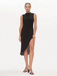 DKNY Sukienka letnia D2A4B3AR Czarny Regular Fit. Czarne sukienki damskie DKNY, na lato, bez wzorów, z wiskozy, bez kołnierzyka, bez ramiączek. Za 829.99 zł.