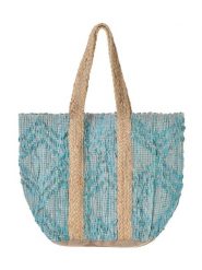 BLE Shopper bag w kolorze turkusowym - wys. 40 x 31 cm rozmiar: onesize. Niebieskie shopper bag damskie BLE, bez wzorów, z materiału, na ramię, bez dodatków. Za 84.99 zł.