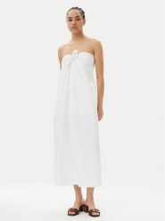 Herskind Sukienka letnia Chantelle 5568202 Biały Regular Fit. Białe sukienki damskie Herskind, na lato, bez wzorów, z bawełny, bez kołnierzyka, bez ramiączek. Za 559.99 zł.