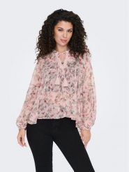ONLY Bluzka Aida 15283695 Różowy Loose Fit. Czerwone bluzki damskie Only, s, bez wzorów, z syntetyku, bez ramiączek. Za 69.99 zł.