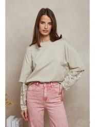 Plume Bluza "Reyne" w kolorze beżowym rozmiar: M. Brązowe bluzy bez kaptura damskie Plume, m, z koronki. Za 118.56 zł.