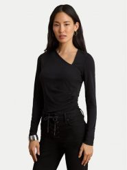 LAUREN RALPH LAUREN Bluzka 200P13936001 Czarny Regular Fit. Czarne bluzki damskie Lauren Ralph Lauren, xxl, bez wzorów, z syntetyku, bez ramiączek. Za 599.99 zł.
