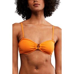 Góra od stroju kąpielowego Roxy Color Jam Bandeau. Brązowe bikini damskie Roxy, bez wzorów. Za 89.99 zł.