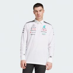 Koszulka Mercedes - Amg Petronas Formula One Team Polo Long Sleeve. Białe koszulki męskie z długim rękawem Adidas, l, z materiału. Za 479.00 zł.