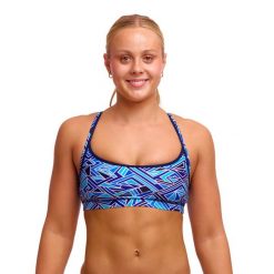 Funkita Dames bikini topje Blue Bits. Niebieskie bikini damskie FUNKITA, bez wzorów. Za 167.50 zł.
