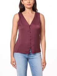 Scotch & Soda Bluzka w kolorze bordowym rozmiar: L. Czerwone bluzki damskie Scotch & Soda, l, bez wzorów, bez kołnierzyka, bez ramiączek. Za 70.24 zł.