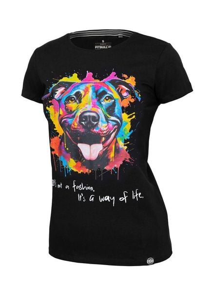 Koszulka damska Pitbull Watercolor. Czarne t-shirty damskie PITBULL, m, z aplikacjami, z bawełny, bez kołnierzyka. Za 79.00 zł.
