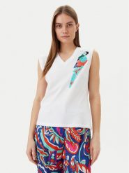 Lola Casademunt by Maite Bluzka MS2515023 Biały Regular Fit. Białe bluzki damskie Lola Casademunt by Maite, m, bez wzorów, z bawełny, bez ramiączek. Za 159.99 zł.