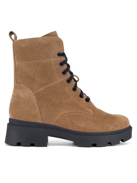 Lasocki Trzewiki ARC-DOMINA-03 Brązowy. Brązowe botki damskie Lasocki, ze skóry, bez obcasa, na płaskiej podeszwie, bez zapięcia. Za 279.99 zł.