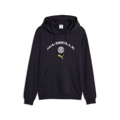 Bluza z kapturem OM Culture 2026/27. Niebieskie bluzy sportowe męskie Puma, bez wzorów, z materiału, sportowe, bez kołnierzyka, bez ramiączek. Za 281.50 zł.