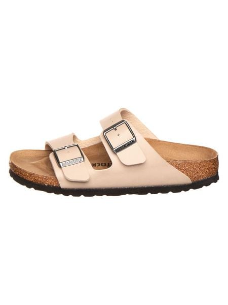 Birkenstock Klapki "Arizona" w kolorze beżowym rozmiar: 43. Brązowe klapki damskie Birkenstock, bez wzorów, bez obcasa. Za 505.13 zł.