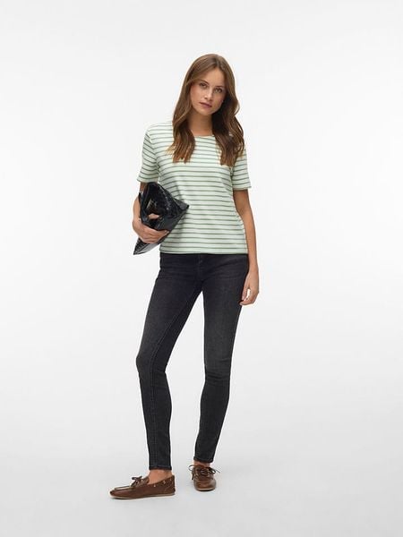 Vero Moda Bluzka w kolorze zielono-białym rozmiar: S. Białe bluzki damskie Vero Moda, s, bez wzorów, bez kołnierzyka, bez ramiączek. Za 60.99 zł.