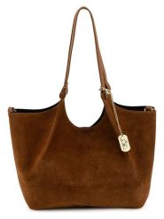 Anna Morellini Skórzany shopper bag "Lucria" w kolorze brązowym - 35 x 27 x 19 cm rozmiar: onesize. Brązowe shopper bag damskie Anna Morellini, bez wzorów, z materiału, na ramię, bez dodatków. Za 426.99 zł.