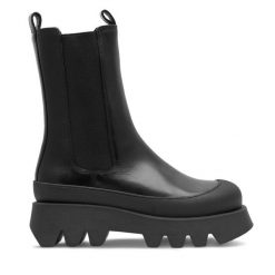 Botki Badura. Czarne botki damskie Badura, bez obcasa, na płaskiej podeszwie, bez zapięcia. Za 359.99 zł.