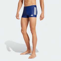 Bokserki 3-Stripes Swim 2-Inch. Białe kąpielówki męskie Adidas, l, bez wzorów, z materiału, do pływania. Za 149.00 zł.